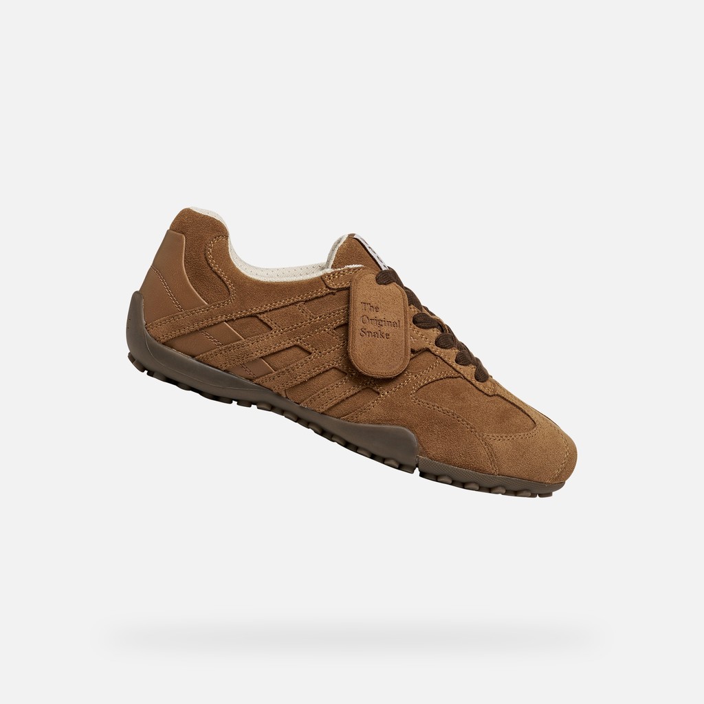 Sneakers basse vintage SNAKE DONNA Nocciola - image number 0 | GEOX