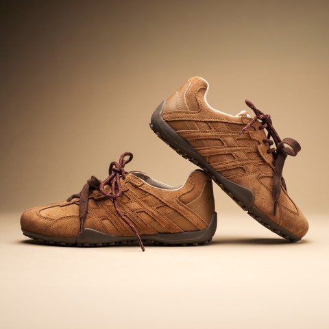 Sneakers basse vintage SNAKE DONNA Nocciola - image number 9 | GEOX