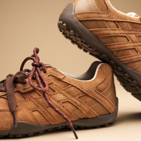 Sneakers basse vintage SNAKE DONNA Nocciola - image number 10 | GEOX