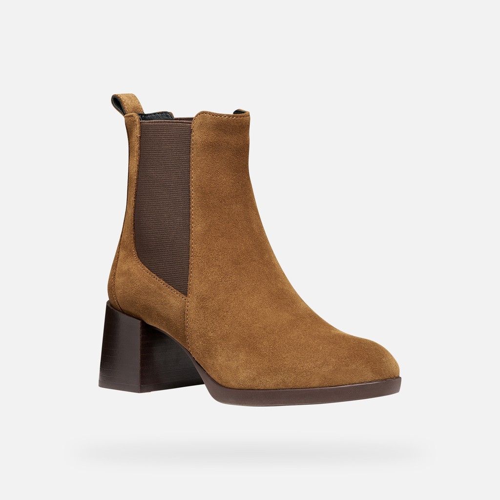 Medium heel ankle boots WALK PLEASURE 55T WOMAN Nut - image number 2 | GEOX