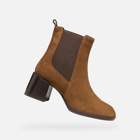 Medium heel ankle boots WALK PLEASURE 55T WOMAN Nut - image number 0 | GEOX
