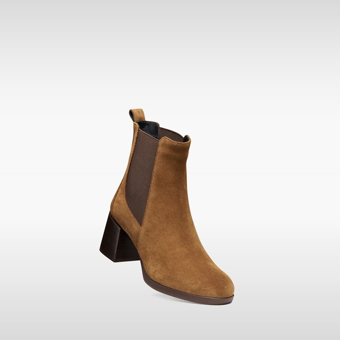 Medium heel ankle boots WALK PLEASURE 55T WOMAN Nut | GEOX