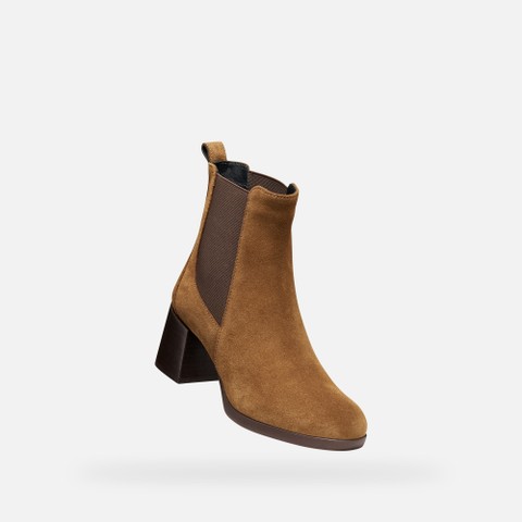 Medium heel ankle boots WALK PLEASURE 55T WOMAN Nut - image number 4 | GEOX