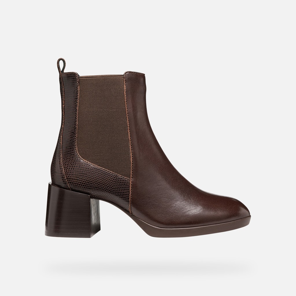 Medium heel ankle boots WALK PLEASURE 55T WOMAN Dark Brown - image number 2 | GEOX