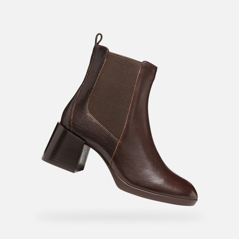Medium heel ankle boots WALK PLEASURE 55T WOMAN Dark Brown - image number 0 | GEOX