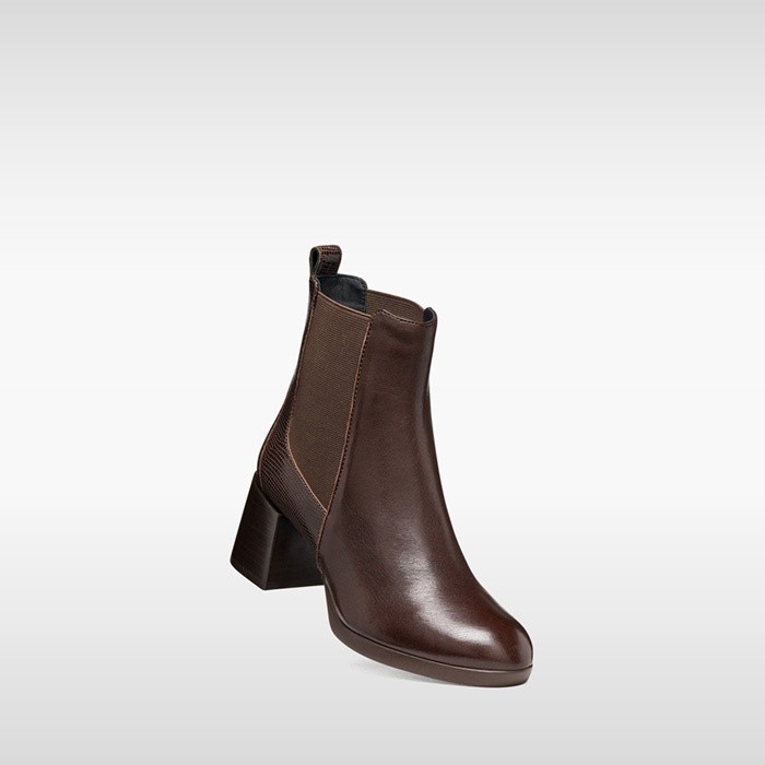 Medium heel ankle boots WALK PLEASURE 55T WOMAN Dark Brown | GEOX