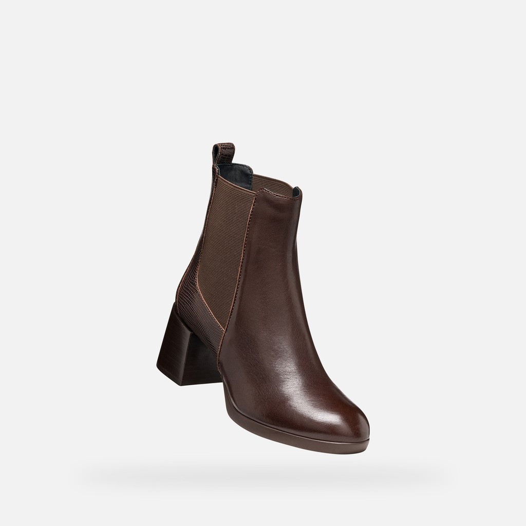 Medium heel ankle boots WALK PLEASURE 55T WOMAN Dark Brown - image number 5 | GEOX