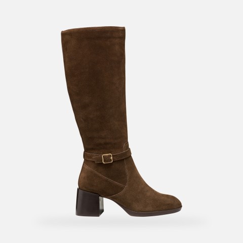 Leather high boots WALK PLEASURE 55T WOMAN Dark Brown - image number 0 | GEOX