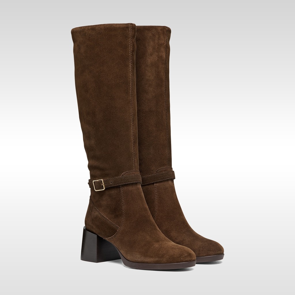 Leather high boots WALK PLEASURE 55T WOMAN Dark Brown - image number 6 | GEOX