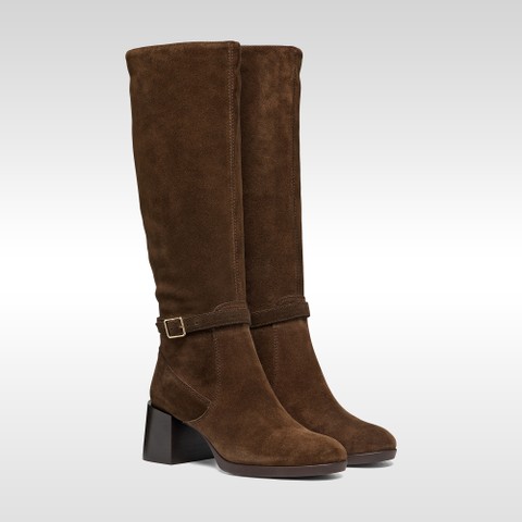 Leather high boots WALK PLEASURE 55T WOMAN Dark Brown - image number 6 | GEOX