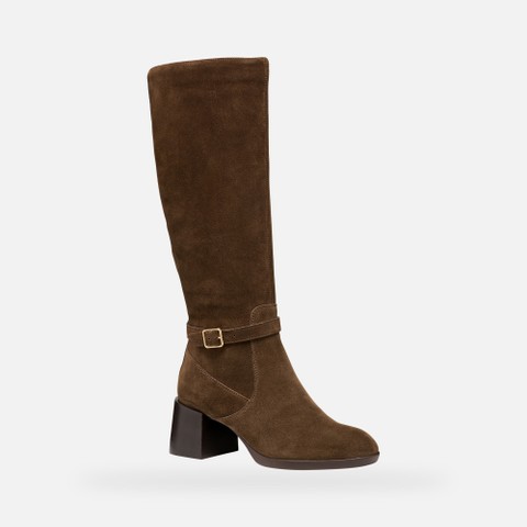 Leather high boots WALK PLEASURE 55T WOMAN Dark Brown - image number 1 | GEOX