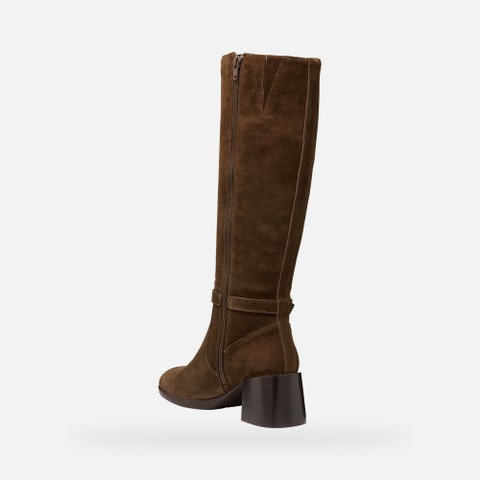 Leather high boots WALK PLEASURE 55T WOMAN Dark Brown - image number 2 | GEOX