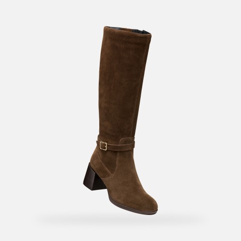 Leather high boots WALK PLEASURE 55T WOMAN Dark Brown - image number 3 | GEOX