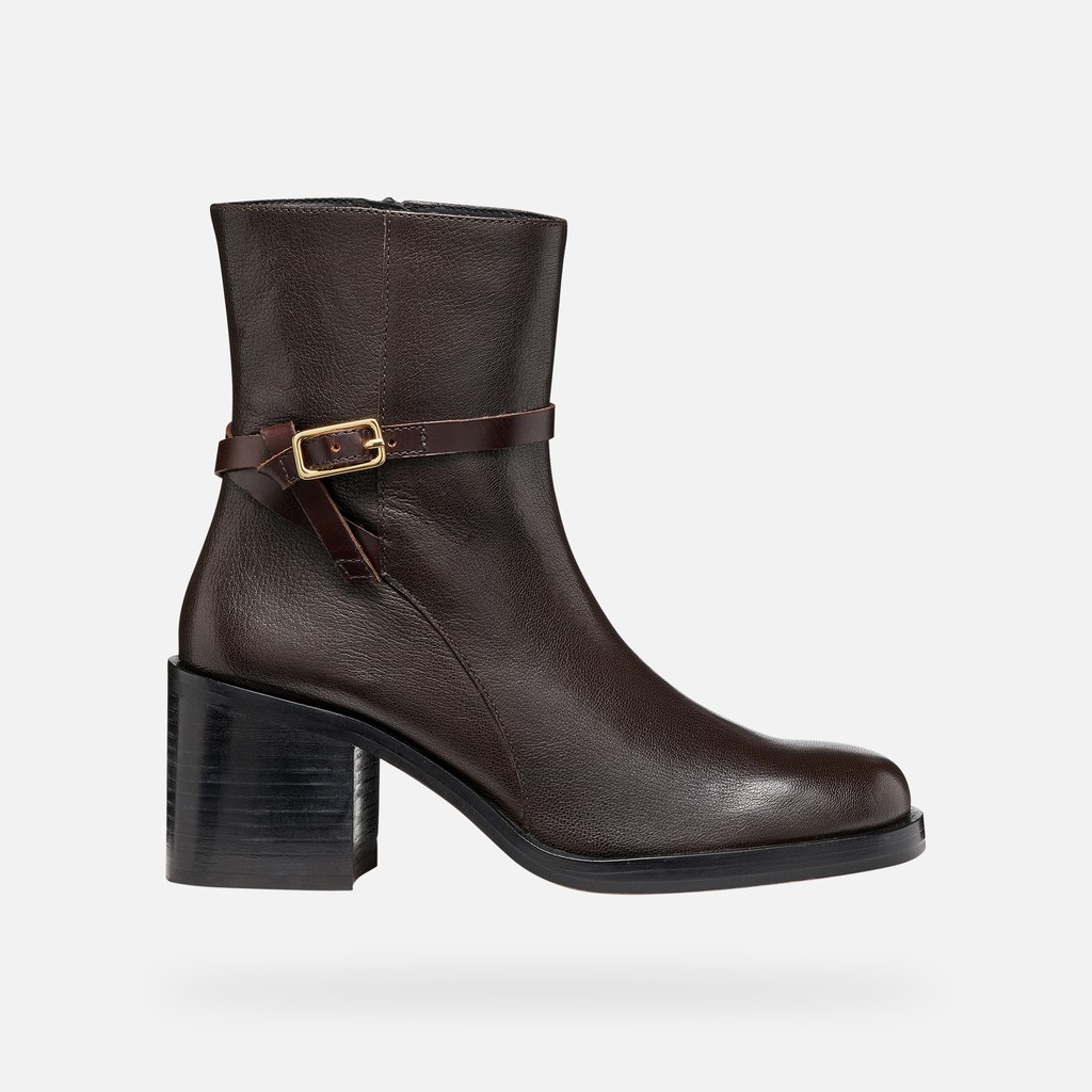 Medium heel ankle boots SOBIMA WOMAN Dark Brown - image number 2 | GEOX