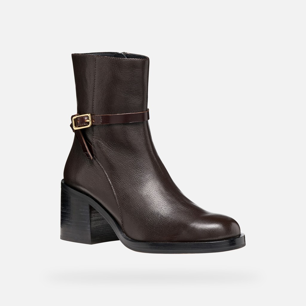 Medium heel ankle boots SOBIMA WOMAN Dark Brown - image number 3 | GEOX