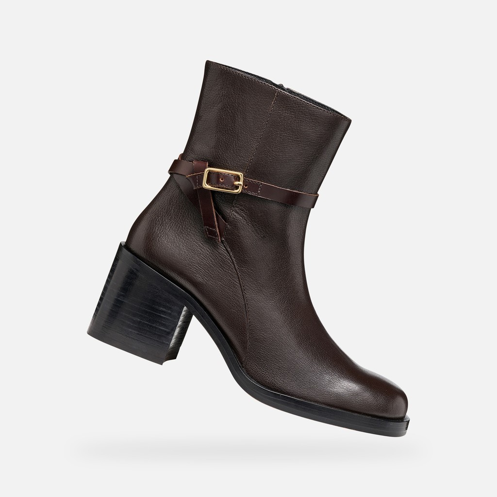 Medium heel ankle boots SOBIMA WOMAN Dark Brown - image number 0 | GEOX