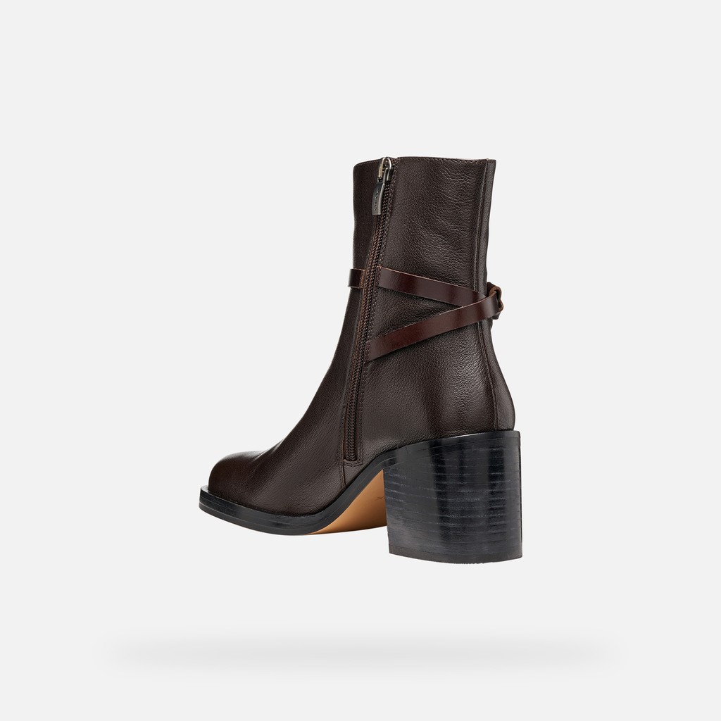 Medium heel ankle boots SOBIMA WOMAN Dark Brown - image number 4 | GEOX