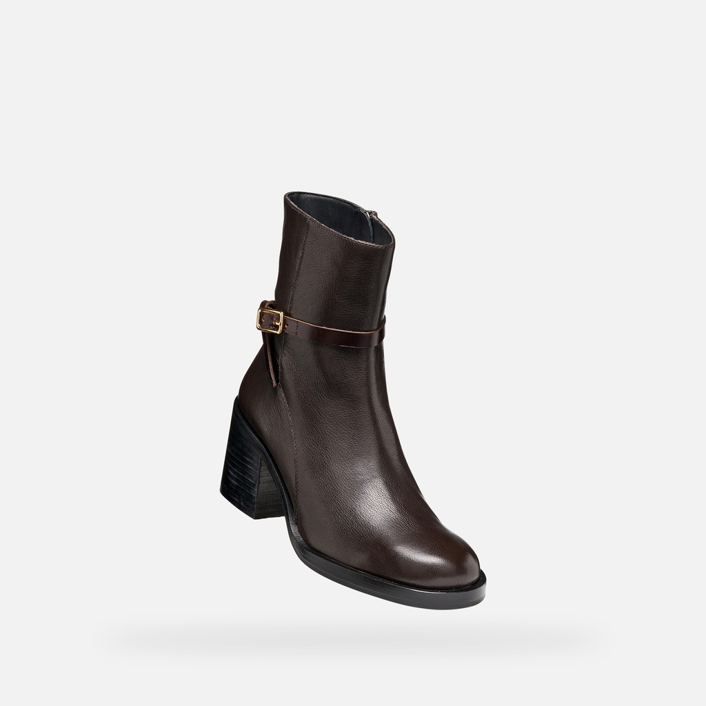 Medium heel ankle boots SOBIMA WOMAN Dark Brown - image number 5 | GEOX