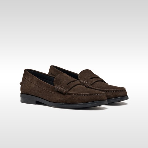 Suede loafers NOEMEN WOMAN Chocolate - image number 7 | GEOX