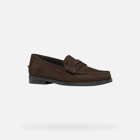 Suede loafers NOEMEN WOMAN Chocolate - image number 2 | GEOX