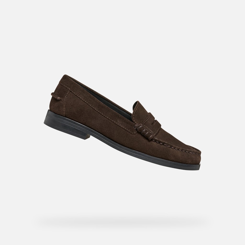 Suede loafers NOEMEN WOMAN Chocolate - image number 0 | GEOX