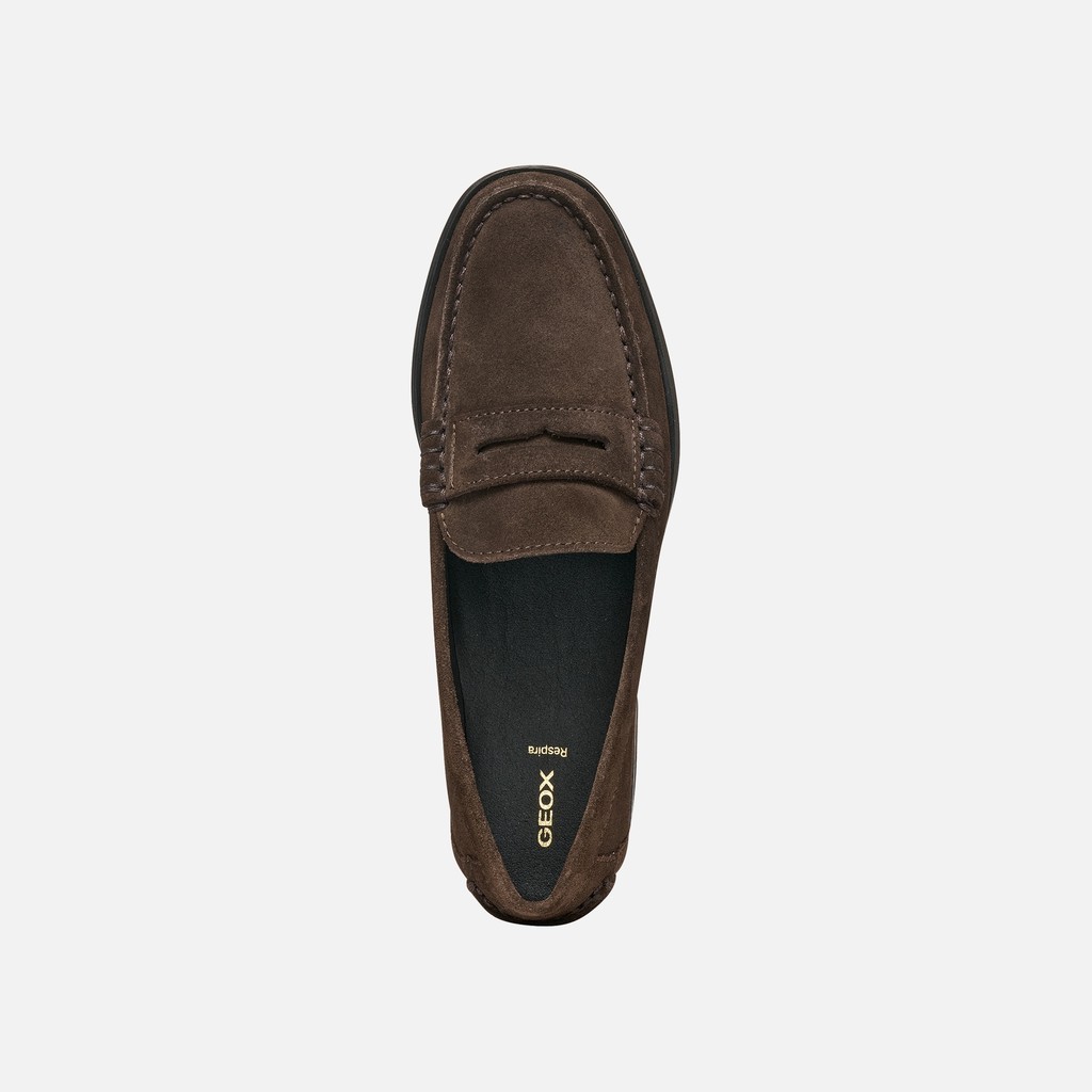 Suede loafers NOEMEN WOMAN Chocolate - image number 5 | GEOX