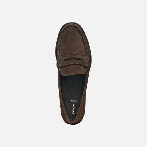 Suede loafers NOEMEN WOMAN Chocolate - image number 5 | GEOX