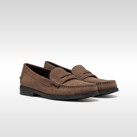 Suede loafers NOEMEN WOMAN Taupe - image number 7 | GEOX