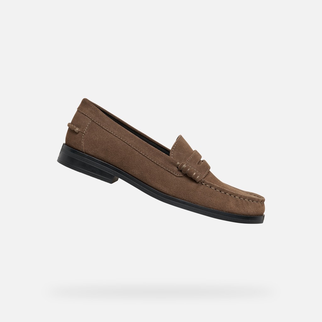 Mocassini in camoscio NOEMEN DONNA Taupe - image number 0 | GEOX