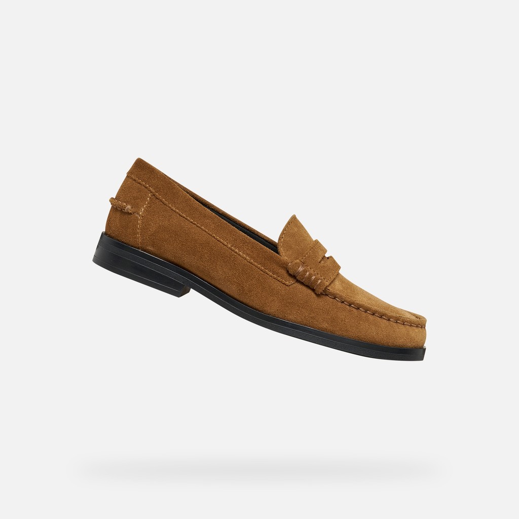 Suede loafers NOEMEN WOMAN Nut - image number 0 | GEOX
