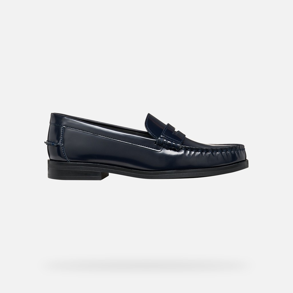 Leather loafers NOEMEN WOMAN Dark Navy - image number 1 | GEOX