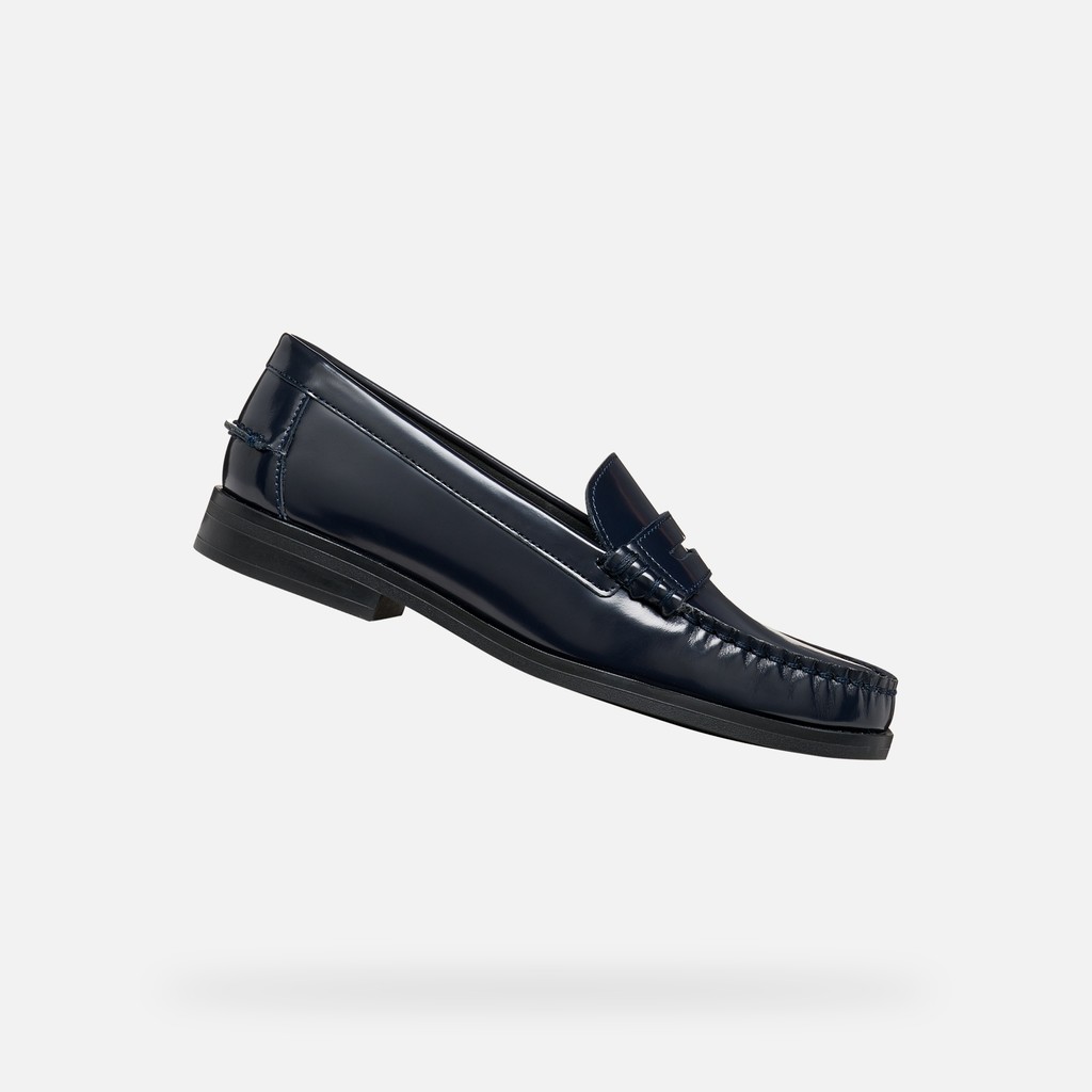 Leather loafers NOEMEN WOMAN Dark Navy - image number 0 | GEOX