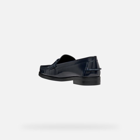 Leather loafers NOEMEN WOMAN Dark Navy - image number 3 | GEOX