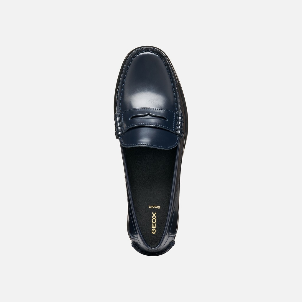Leather loafers NOEMEN WOMAN Dark Navy - image number 5 | GEOX