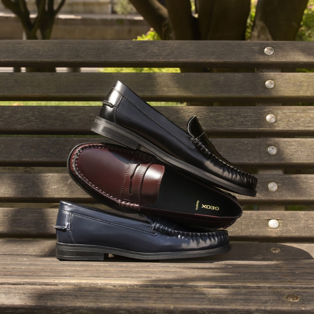 Leather loafers NOEMEN WOMAN Dark Navy - image number 8 | GEOX