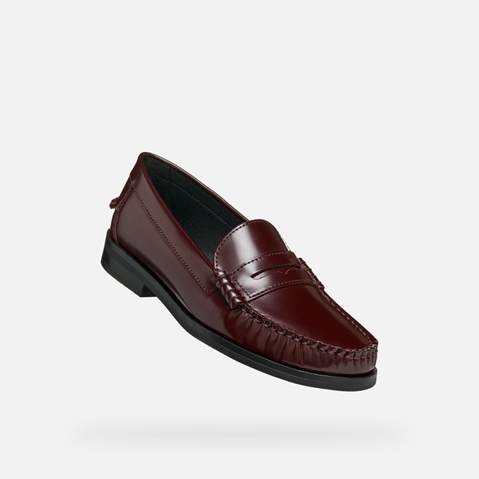 Leather loafers NOEMEN WOMAN Wine | GEOX