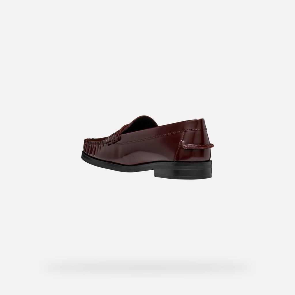 Leather loafers NOEMEN WOMAN Wine - image number 3 | GEOX