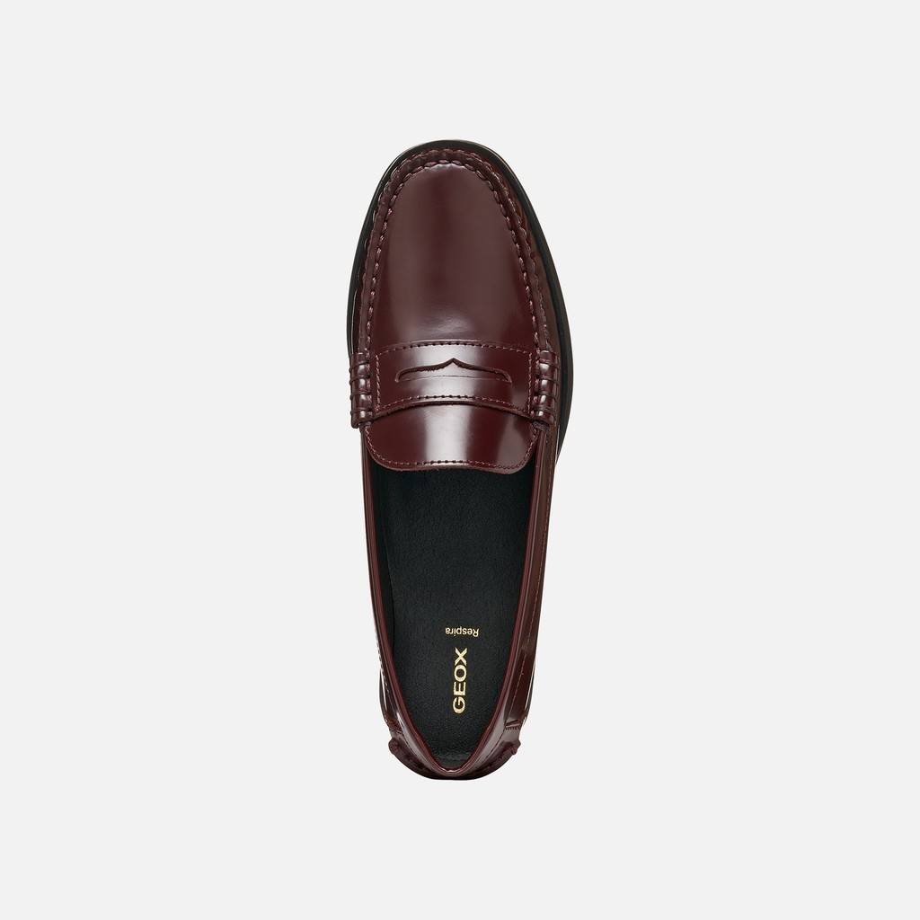 Leather loafers NOEMEN WOMAN Wine - image number 5 | GEOX