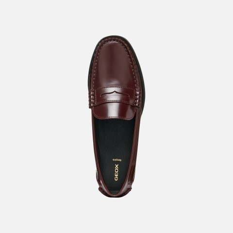 Leather loafers NOEMEN WOMAN Wine - image number 5 | GEOX