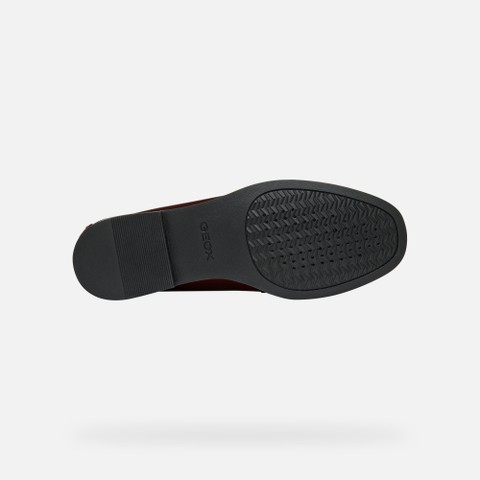 Leather loafers NOEMEN WOMAN Wine - image number 6 | GEOX