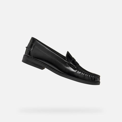 Leather loafers NOEMEN WOMAN Black | GEOX