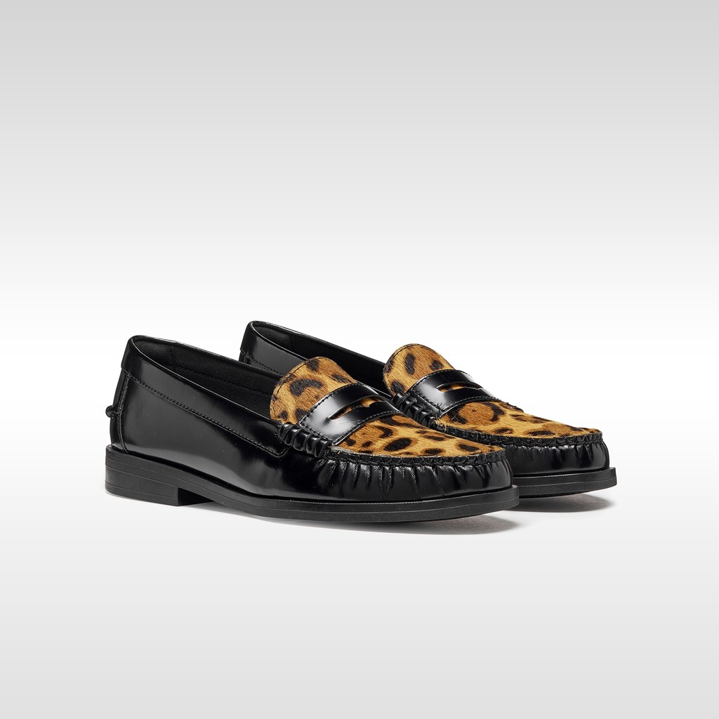 Mocassini in pelle NOEMEN DONNA Nero/Cognac - image number 7 | GEOX