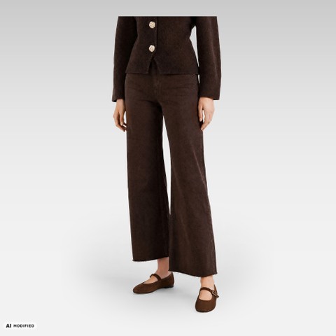 Leather ballet flats with strap AZLEA WOMAN Dark Brown - image number 2 | GEOX