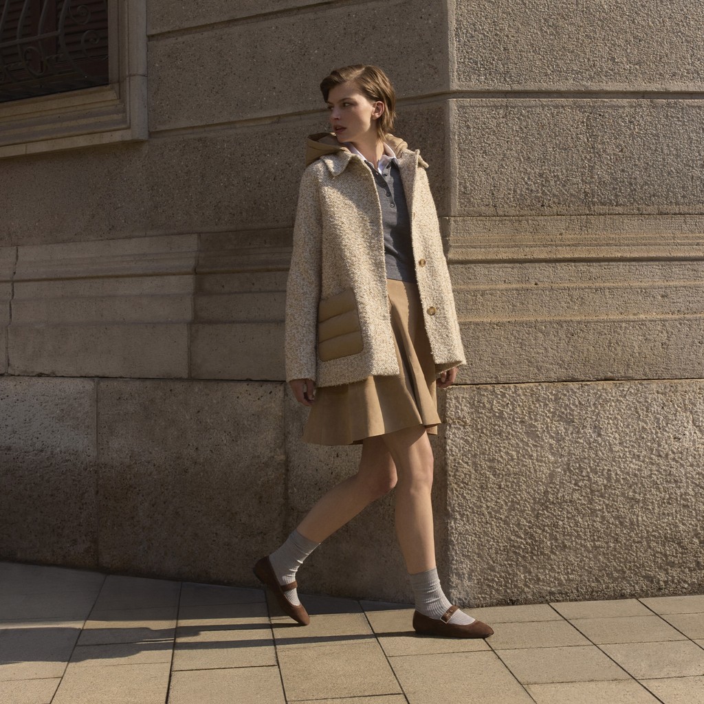 Leather ballet flats with strap AZLEA WOMAN Dark Brown - image number 9 | GEOX