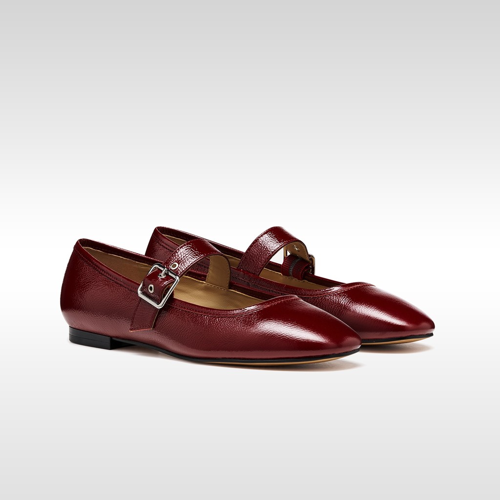 Ballet flats with strap AZLEA WOMAN Dark Burgundy - image number 7 | GEOX