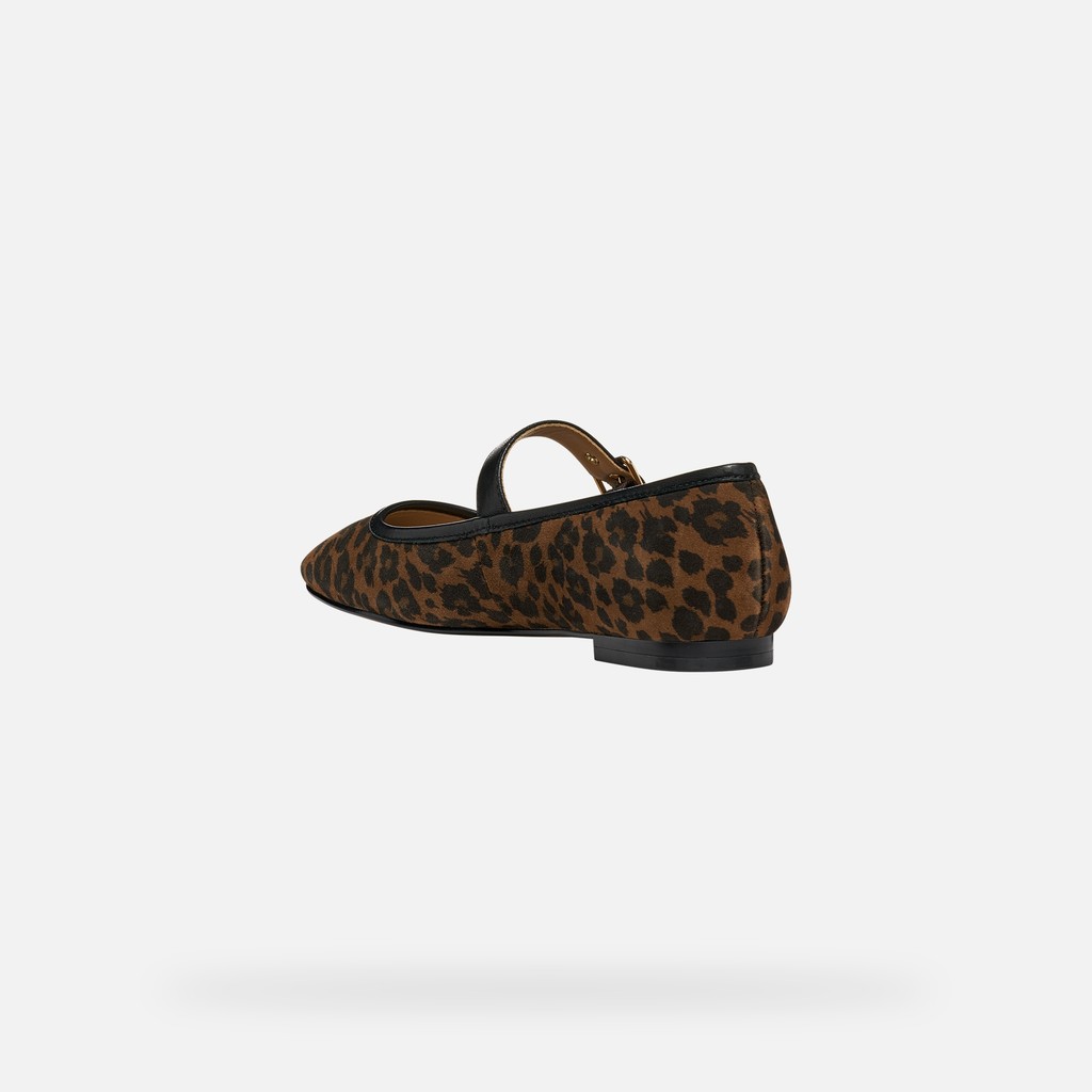 Ballet flats with strap AZLEA WOMAN Cognac - image number 3 | GEOX