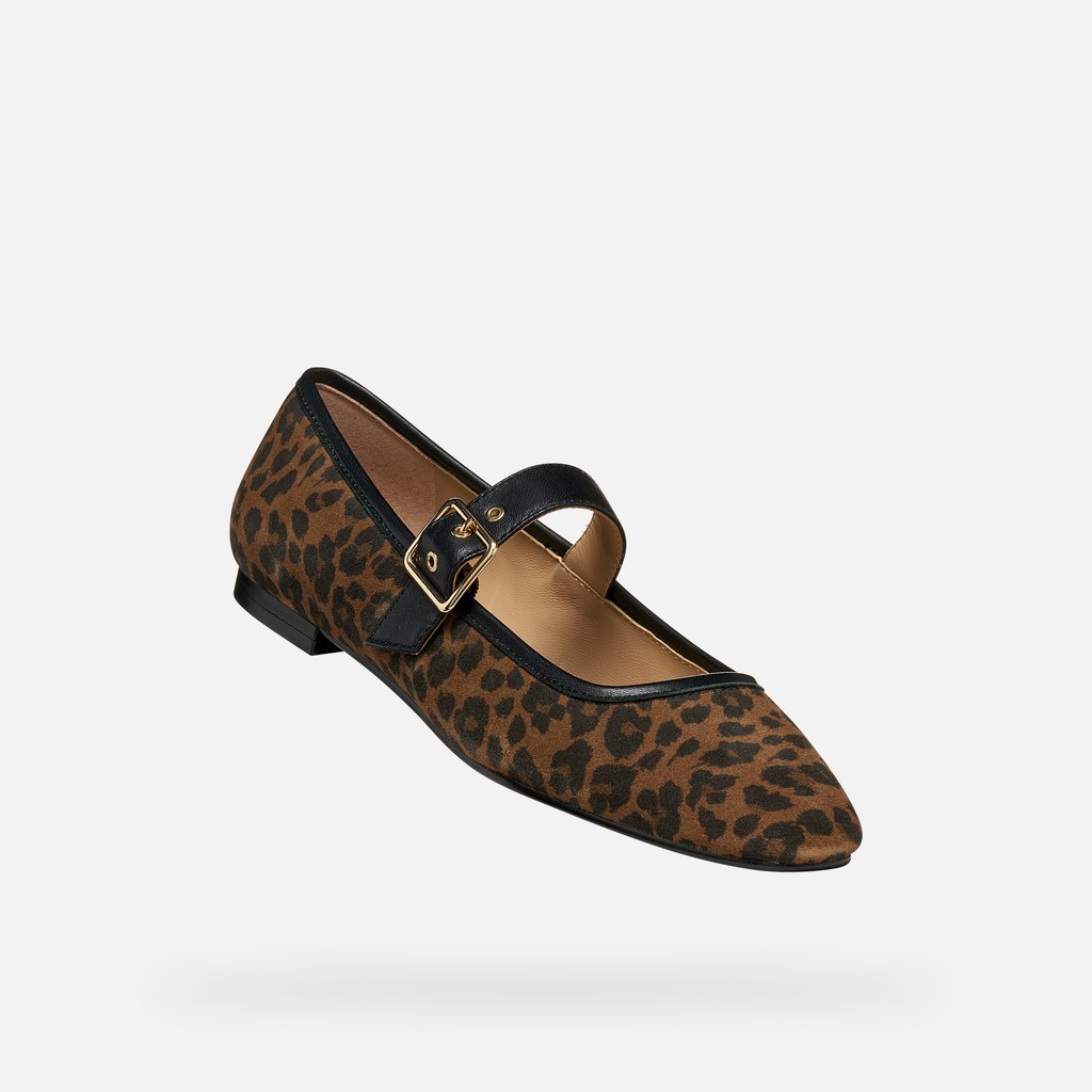 Ballet flats with strap AZLEA WOMAN Cognac - image number 4 | GEOX