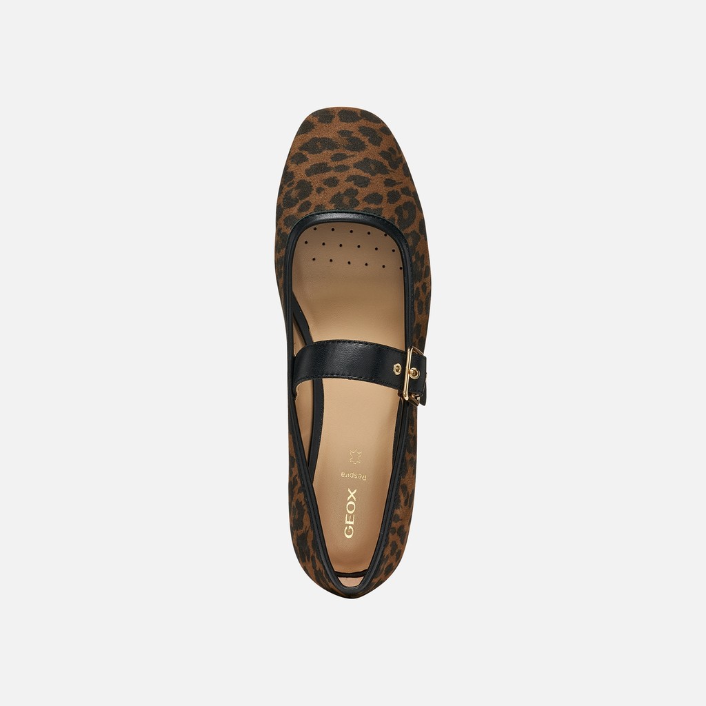Ballet flats with strap AZLEA WOMAN Cognac - image number 5 | GEOX