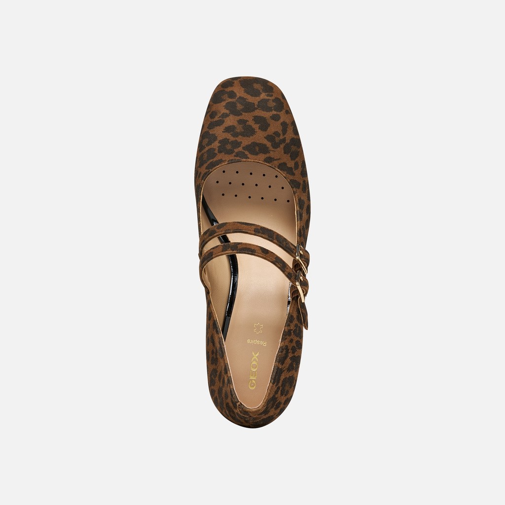 Heeled mary jane shoes KALIDINE WOMAN Cognac - image number 5 | GEOX