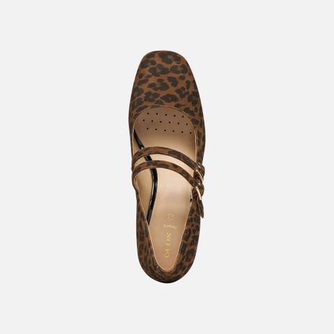 Heeled mary jane shoes KALIDINE WOMAN Cognac - image number 5 | GEOX